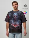 Мужская футболка оверсайз / Demonic book