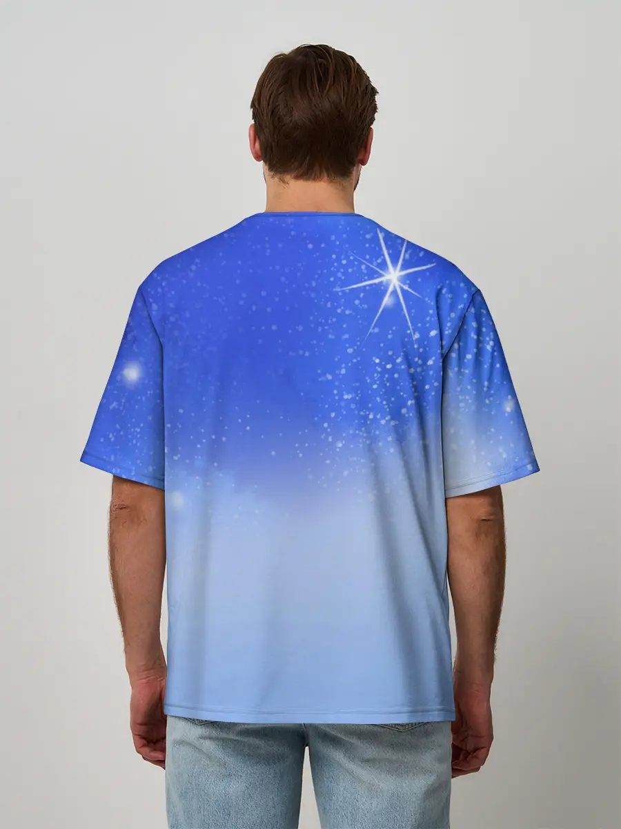 Мужская футболка оверсайз / Кот и космос