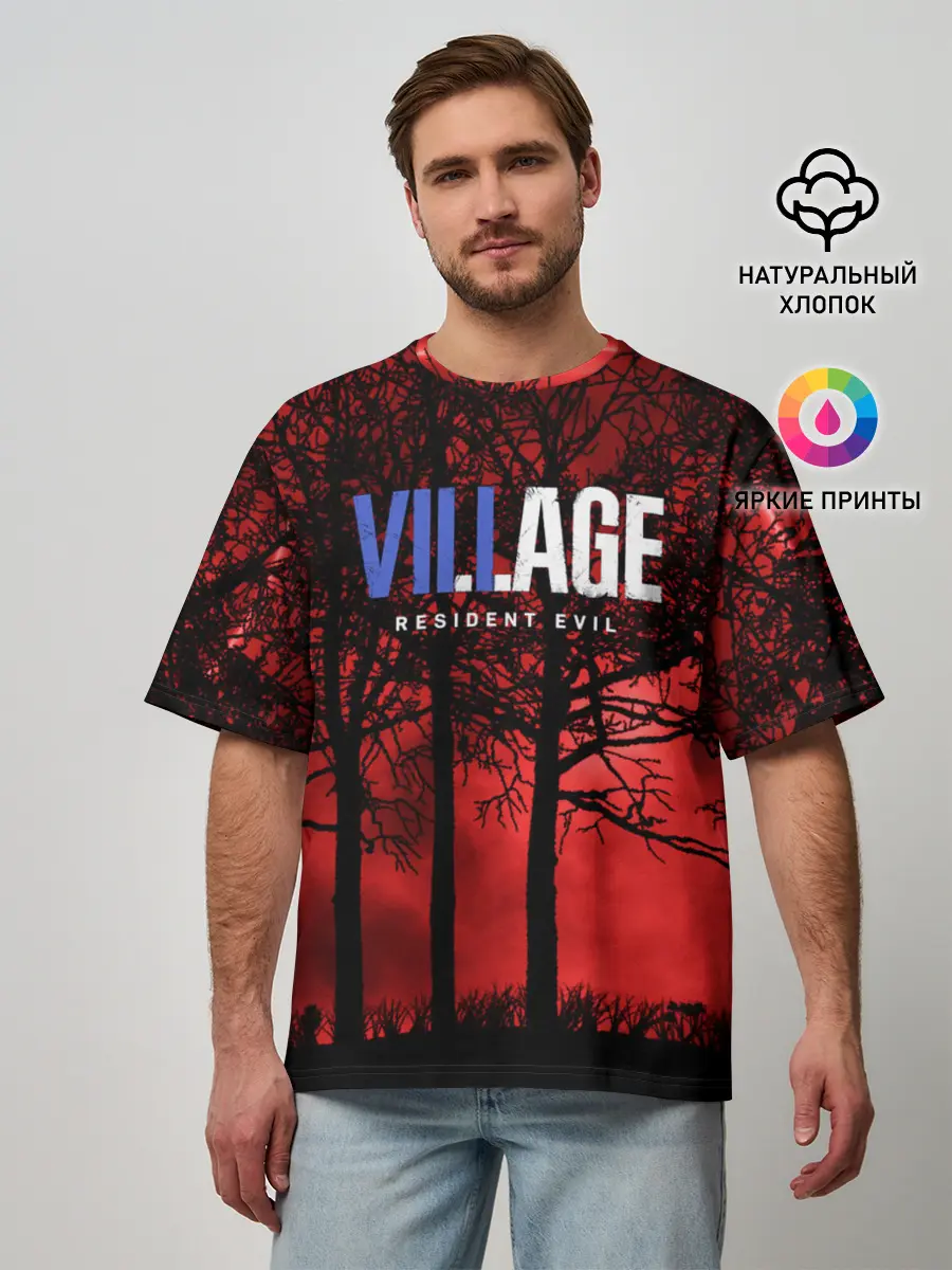 Мужская футболка оверсайз / Resident Evil Village