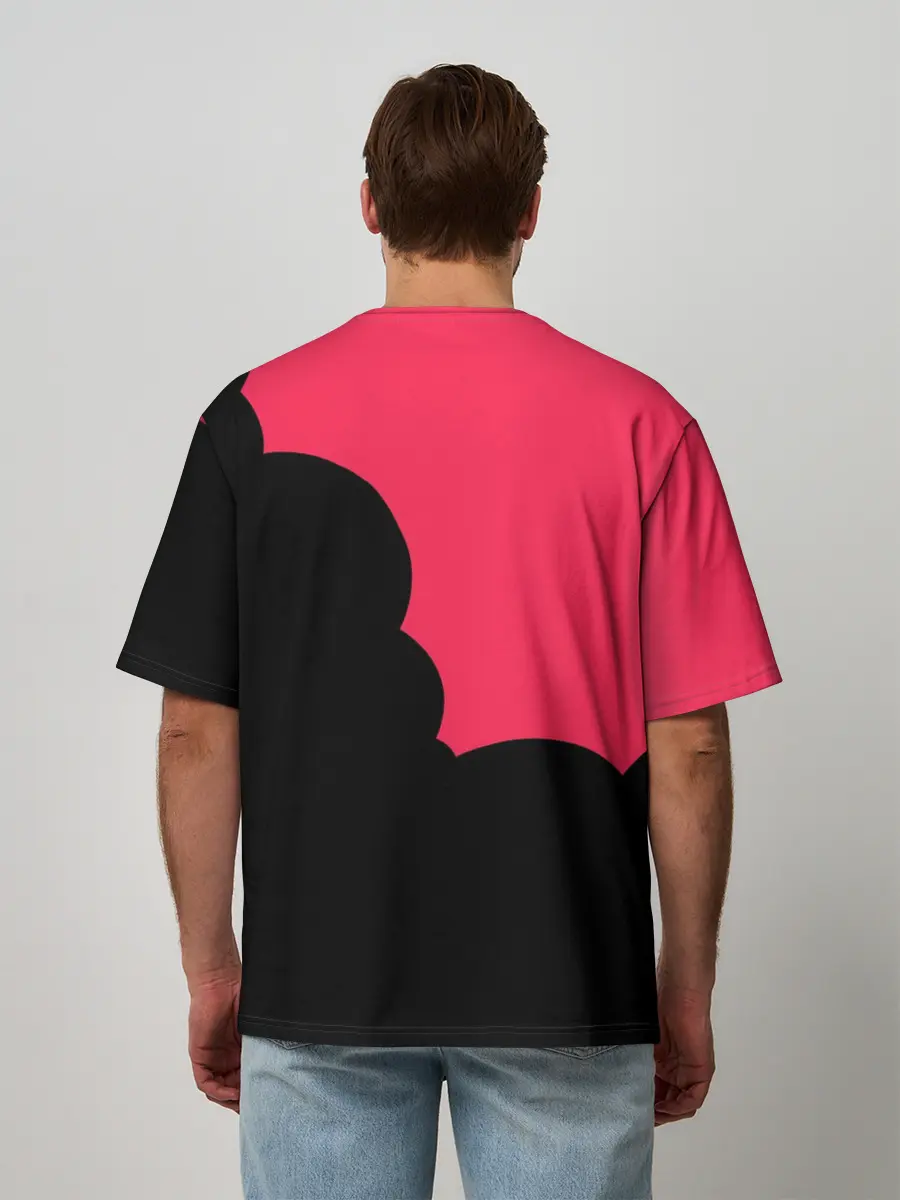 Мужская футболка оверсайз / Rena Black Pink