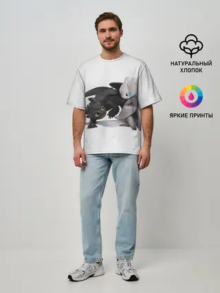 Мужская футболка оверсайз / Как приручить дракона