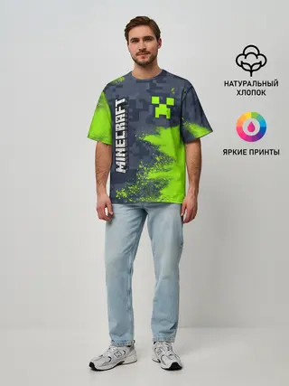 Мужская футболка оверсайз / MINECRAFT / МАЙНКРАФТ