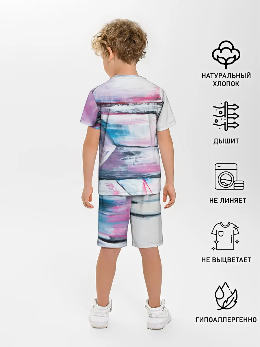 Детская пижама с шортами / Цветные мелки