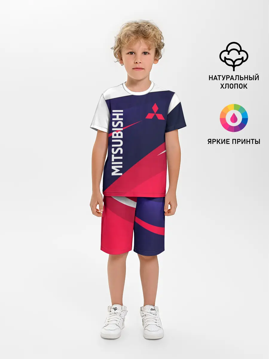 Детская пижама с шортами / MITSUBISHI ТРИКОЛОР