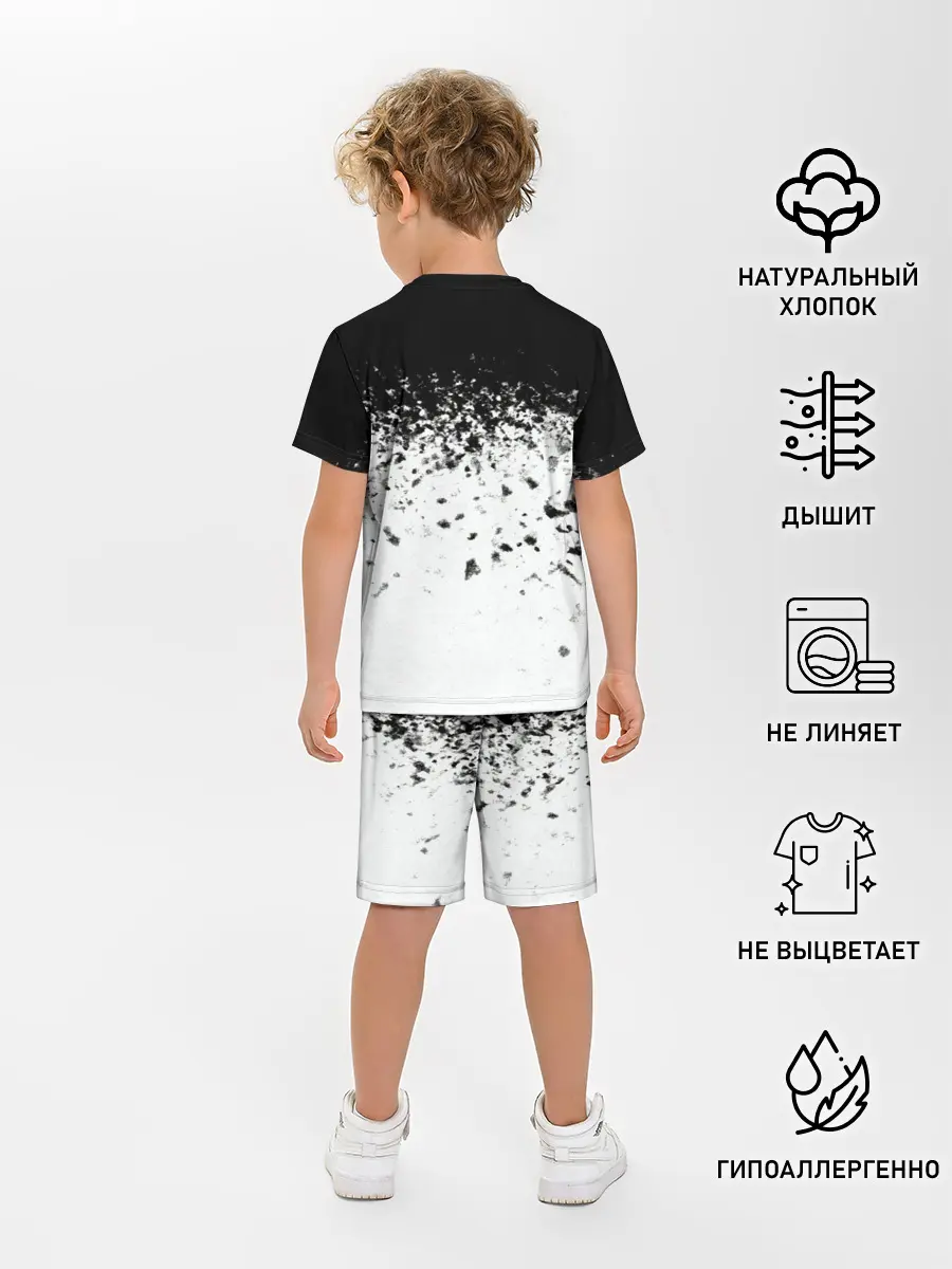 Детская пижама с шортами / чб спрей оверлорд