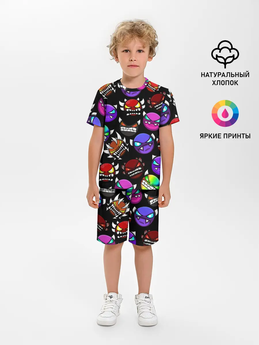 Детская пижама с шортами / Geometry Dash Demons