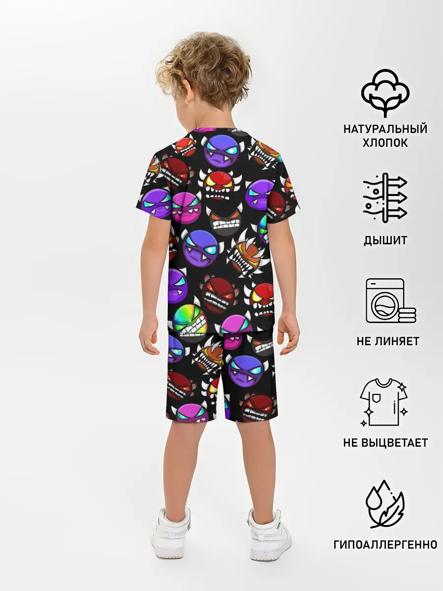 Детская пижама с шортами / Geometry Dash Demons