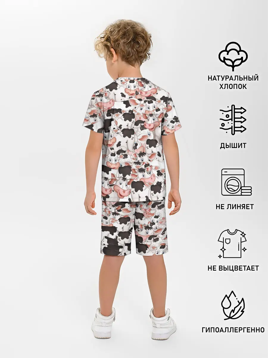 Детская пижама с шортами / Коровы