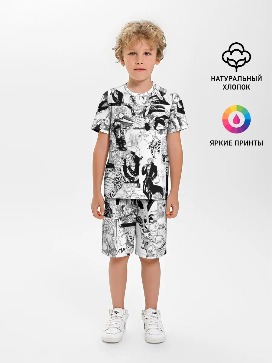 Детская пижама с шортами / 7 СМЕРТНЫХ ГРЕХОВ. Манга-паттерн