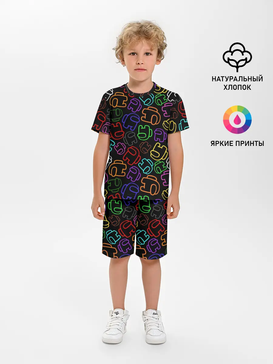 Детская пижама с шортами / AMONG US NEON