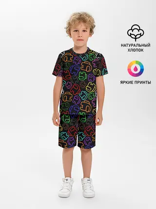 Детская пижама с шортами / AMONG US NEON