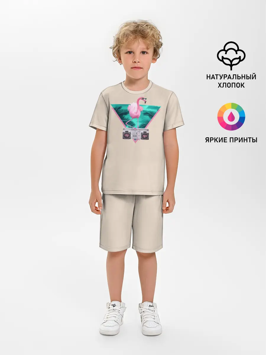 Детская пижама с шортами / Фламинго