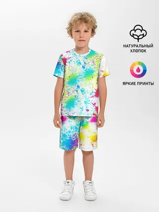 Детская пижама с шортами / БРЫЗГИ НЕОНА