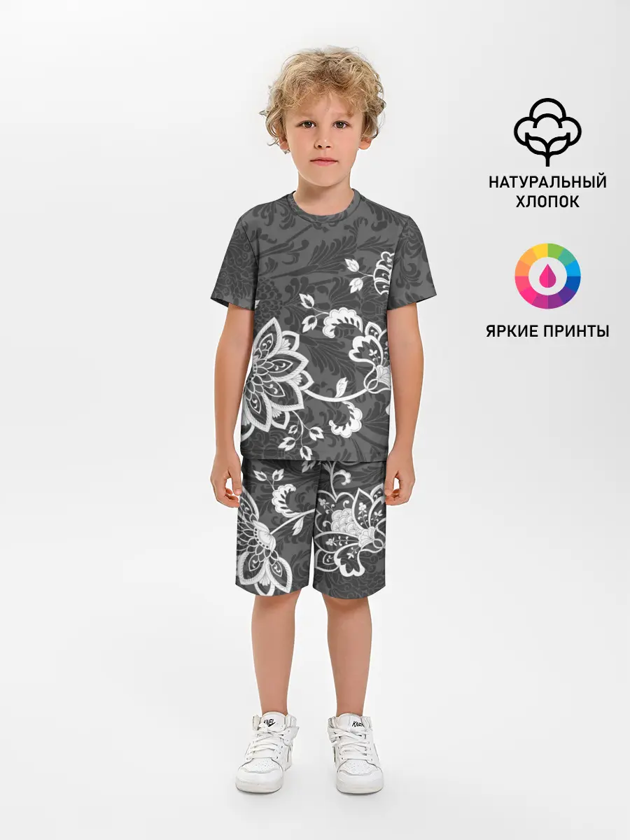 Детская пижама с шортами / Кружевной узор