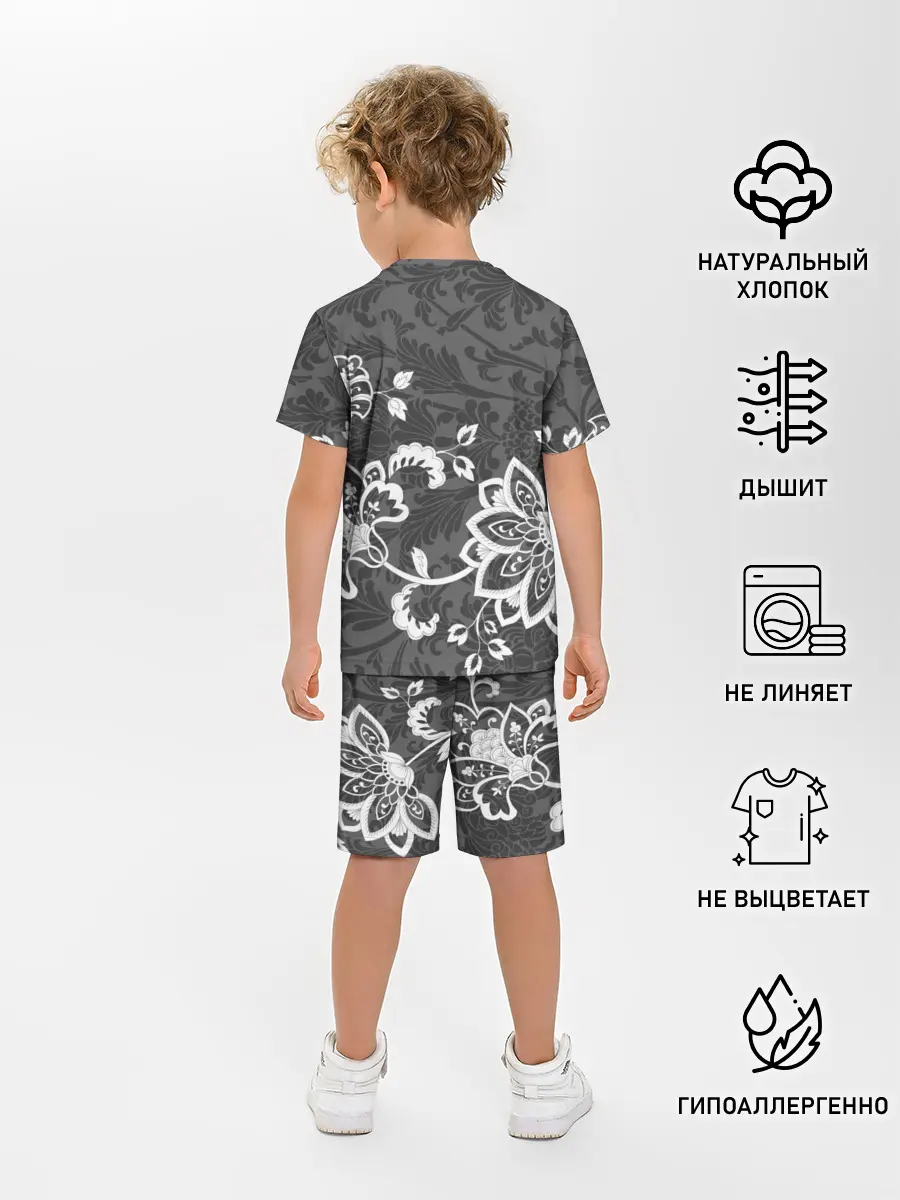 Детская пижама с шортами / Кружевной узор