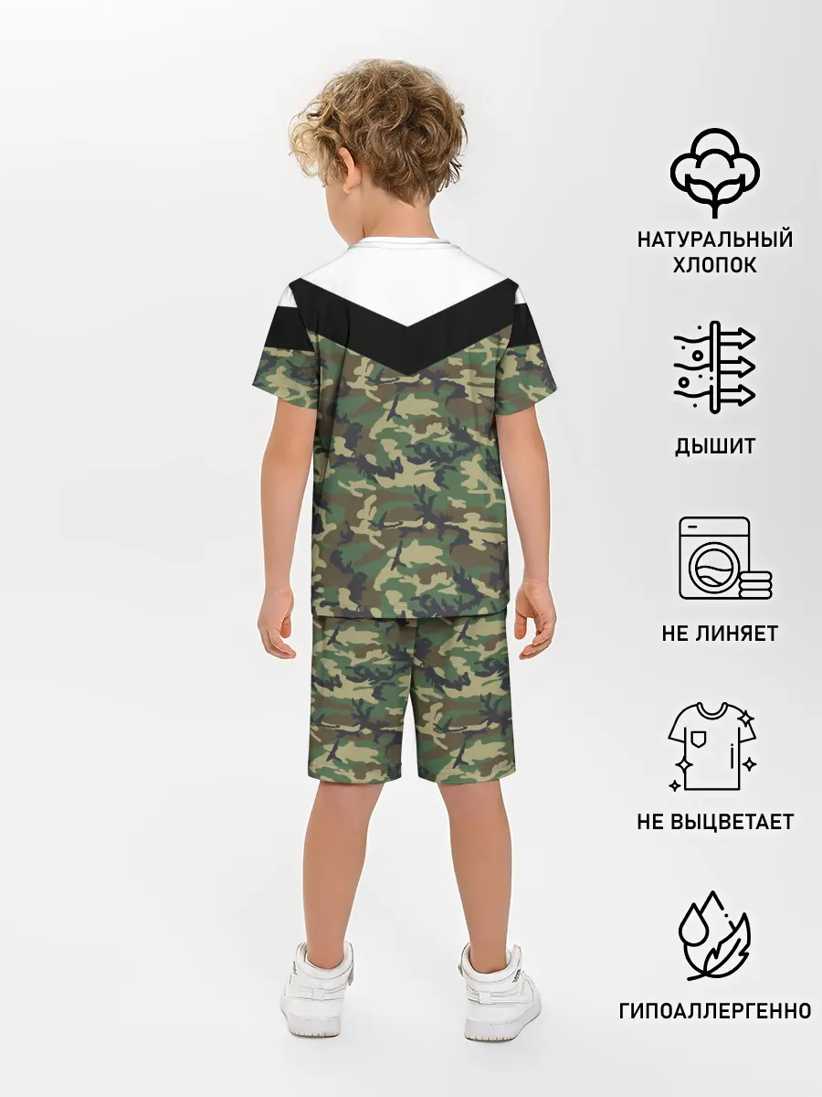 Детская пижама с шортами / Россия камуфляж