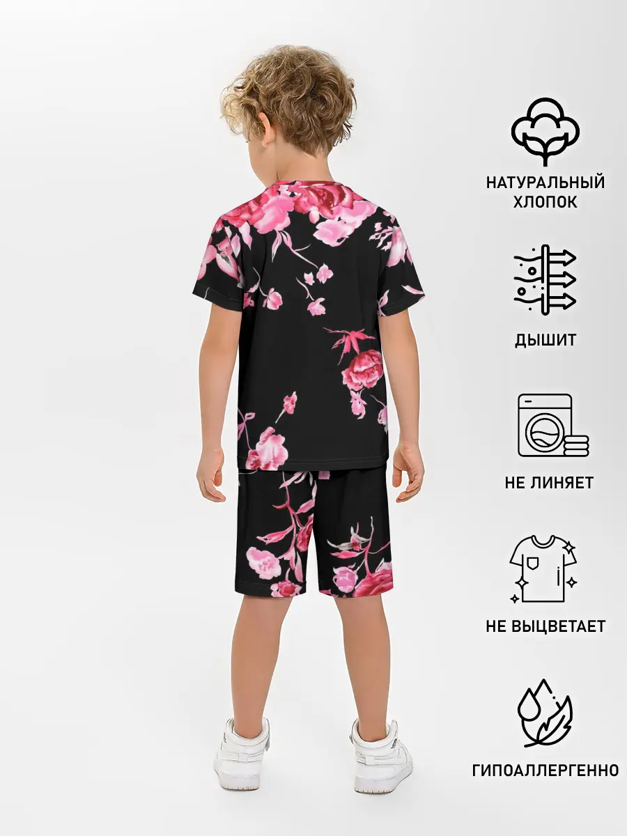 Детская пижама с шортами / Цветы