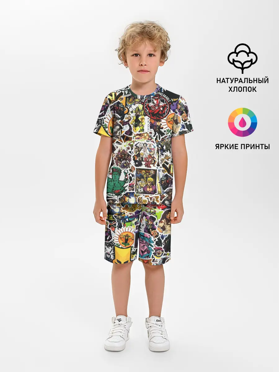 Детская пижама с шортами / JoJo’s Sticker Bombing