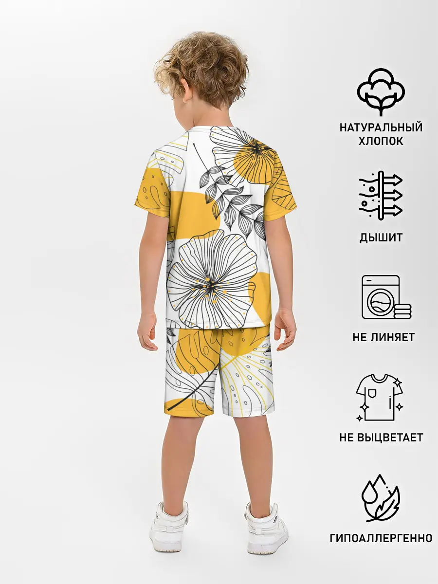 Детская пижама с шортами / Цветы