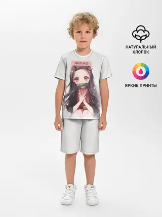 Детская пижама с шортами / Незуко Руки на груди