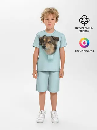 Детская пижама с шортами / Беспородная Собака дворняга / A Dog