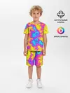 Детская пижама с шортами / Яркая абстракция космических красок