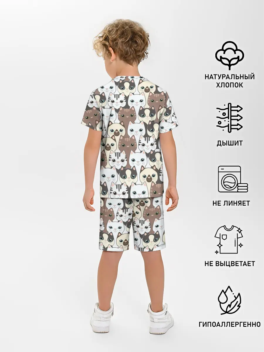 Детская пижама с шортами / Котики