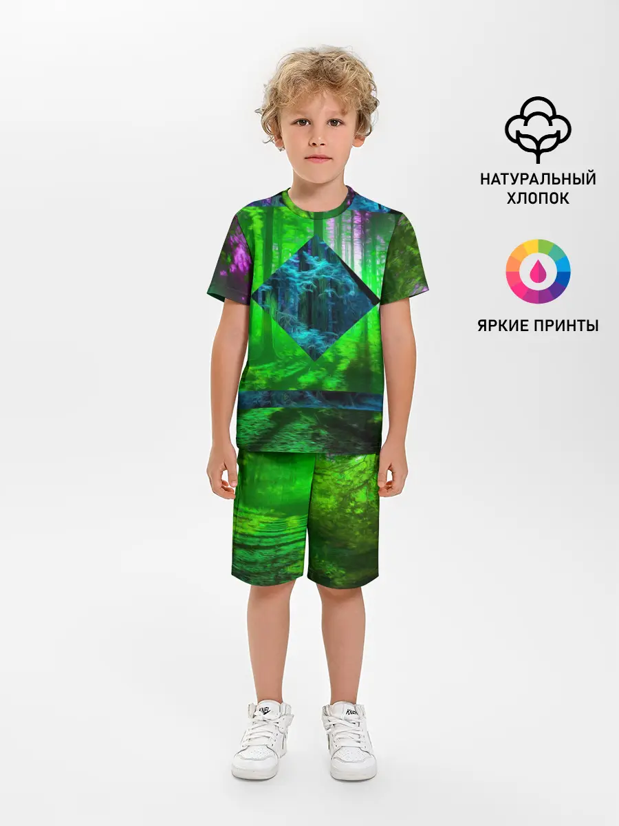 Детская пижама с шортами / ПСИХОДЕЛИЯ ЛЕСА