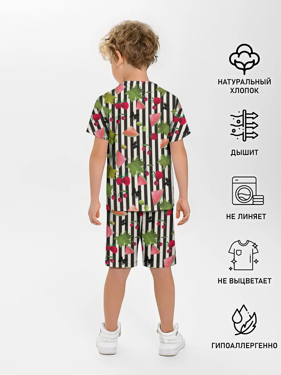 Детская пижама с шортами / Ягодно-арбузный микс