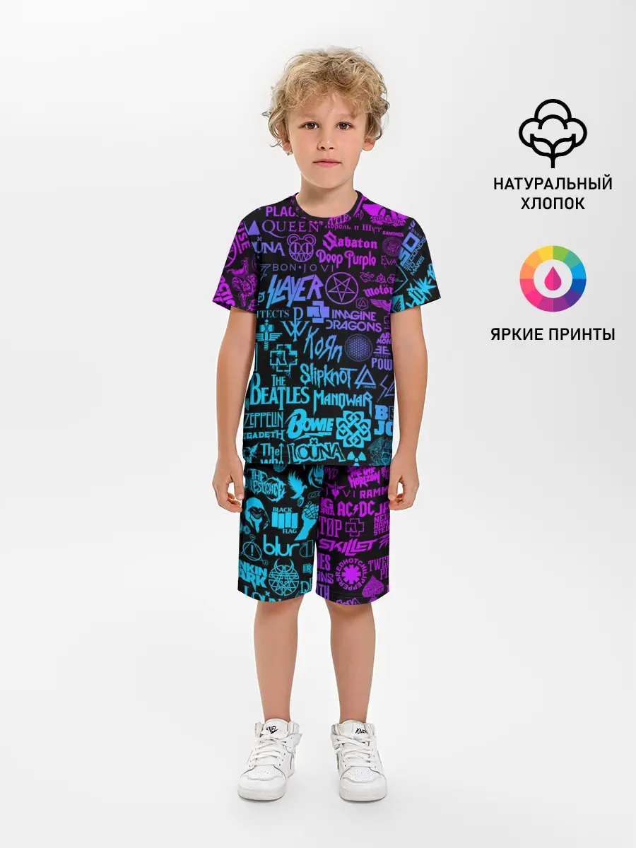 Детская пижама с шортами / ЛОГОТИПЫ РОК ГРУПП