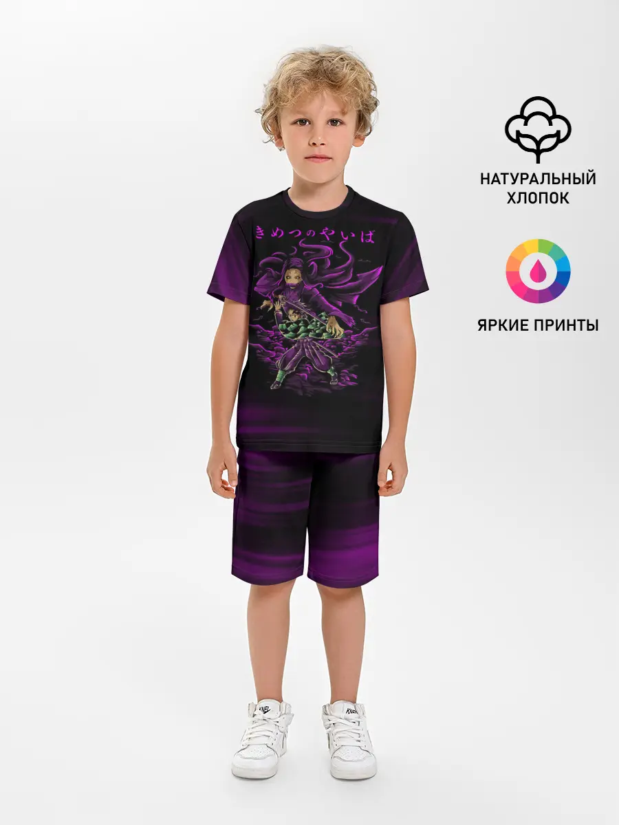 Детская пижама с шортами / Танджиро и Незуко Камадо