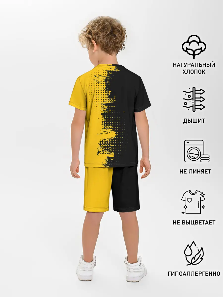 Детская пижама с шортами / ЧЕРНО ЖЕЛТЫЙ ГРАНЖ | GRUNGE