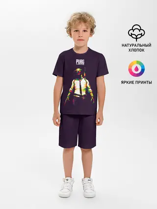 Детская пижама с шортами / PUBG. Lowpoly