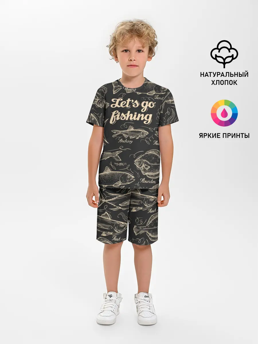Детская пижама с шортами / Lets go fishing