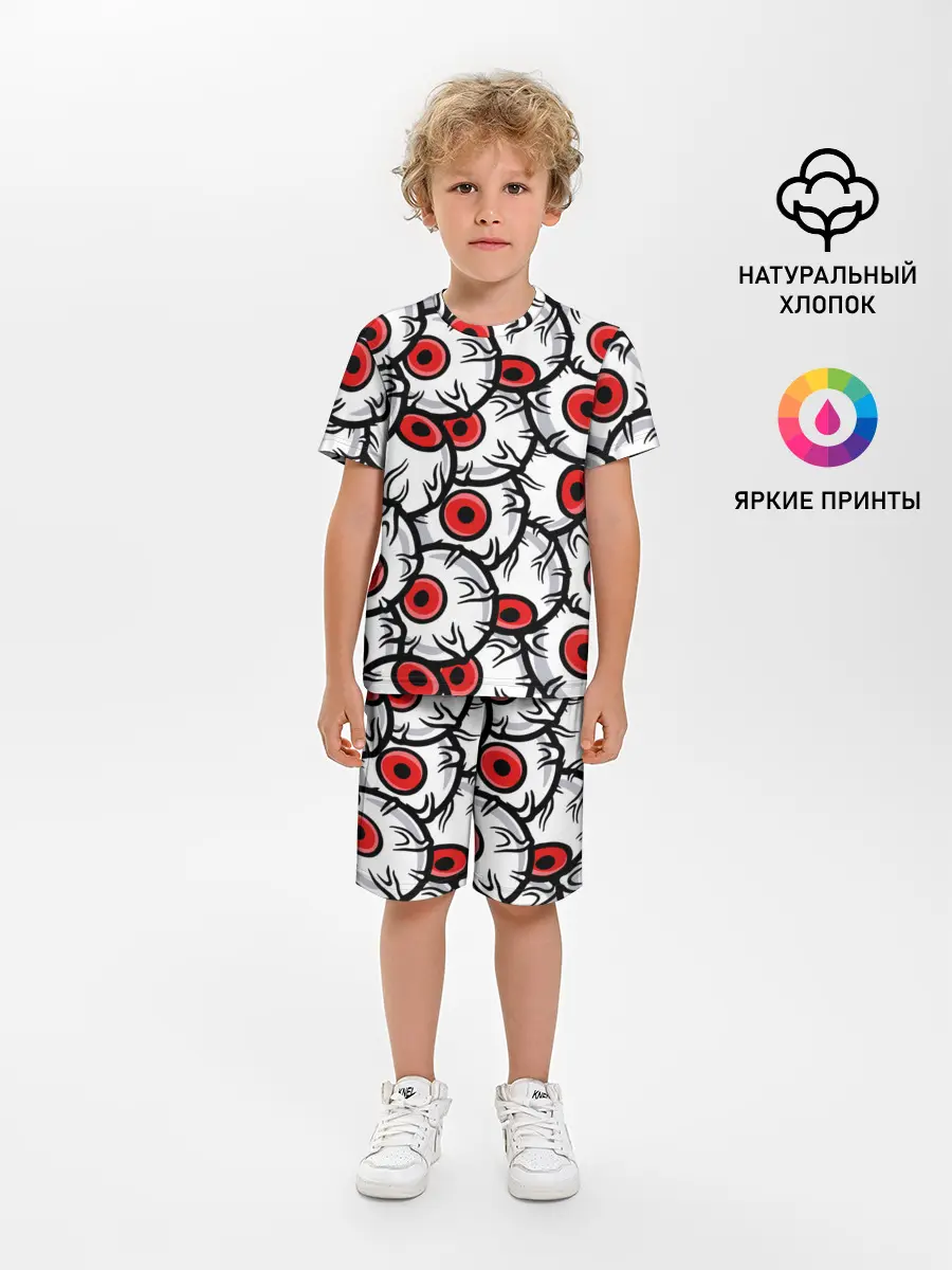 Детская пижама с шортами / HALLOWEEN EYES / ХЕЛЛОУИН ГЛАЗА