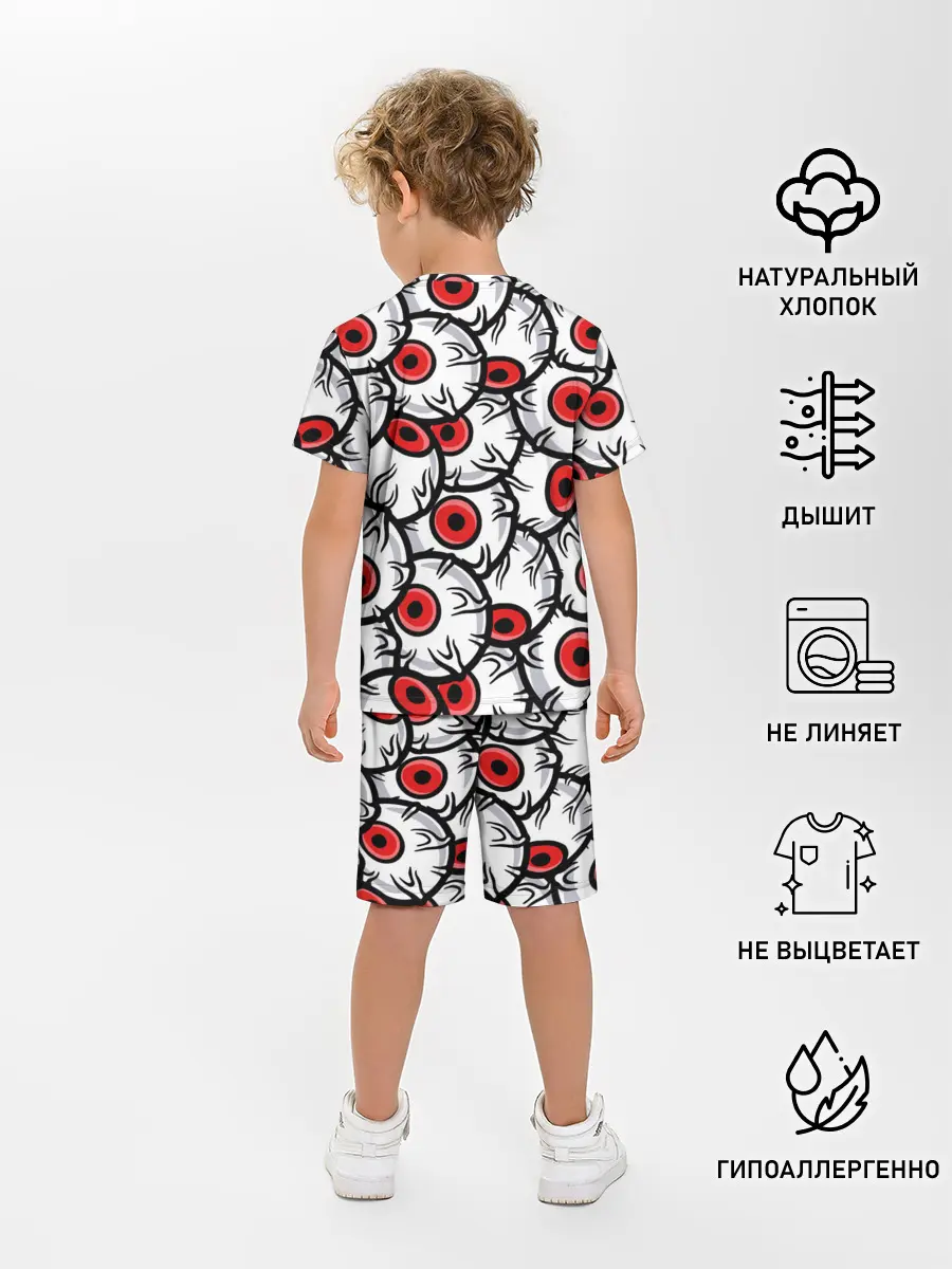 Детская пижама с шортами / HALLOWEEN EYES / ХЕЛЛОУИН ГЛАЗА