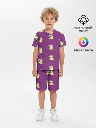 Детская пижама с шортами / Фиолетовые пони