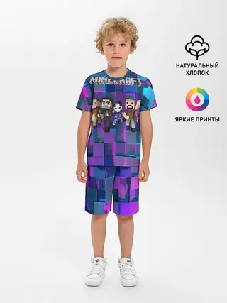 Детская пижама с шортами / Майнкрафт на скиле
