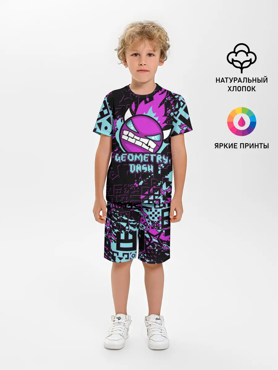 Детская пижама с шортами / Geometry Dash