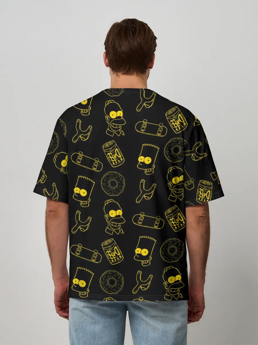 Мужская футболка оверсайз / Барт и Гомер