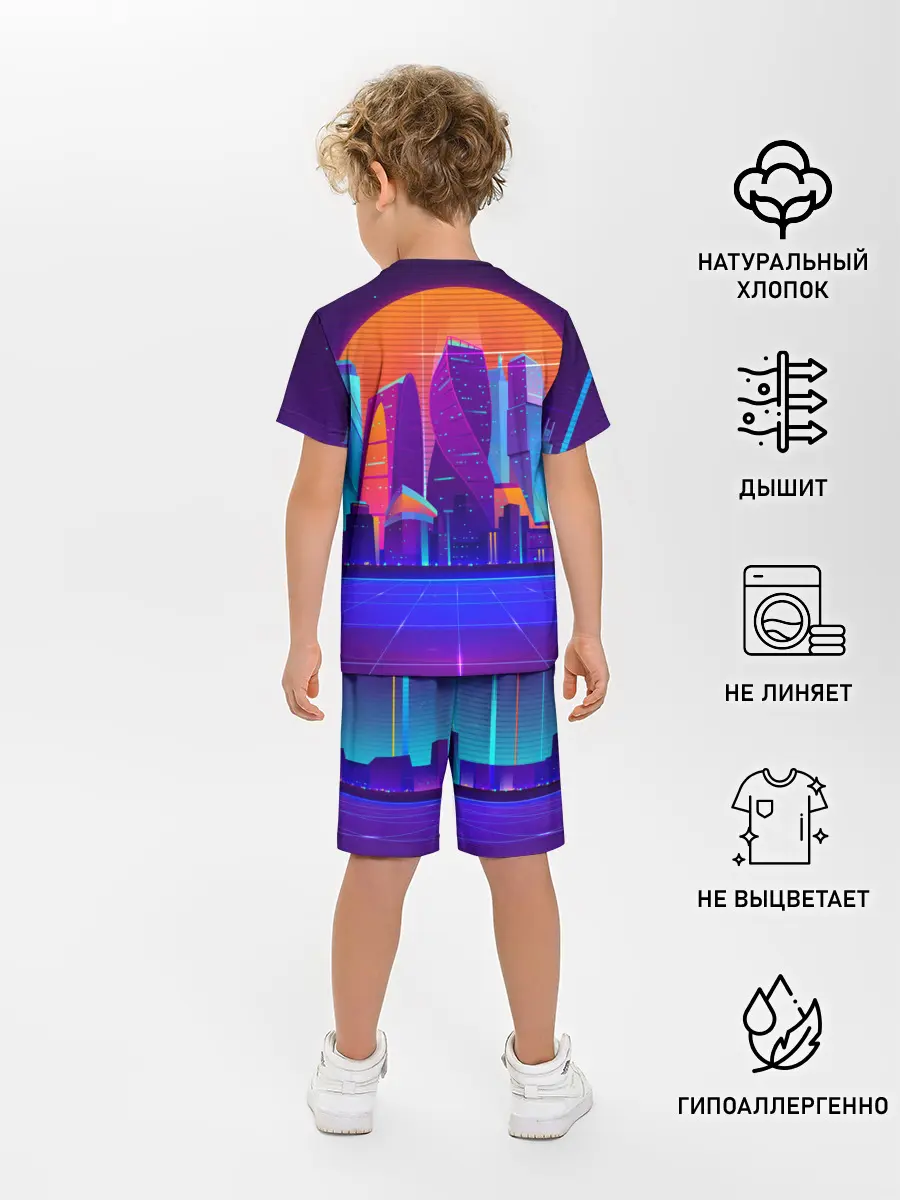 Детская пижама с шортами / НЕОНОВЫЙ ГОРОД