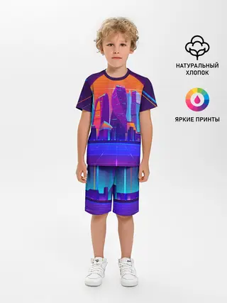 Детская пижама с шортами / НЕОНОВЫЙ ГОРОД