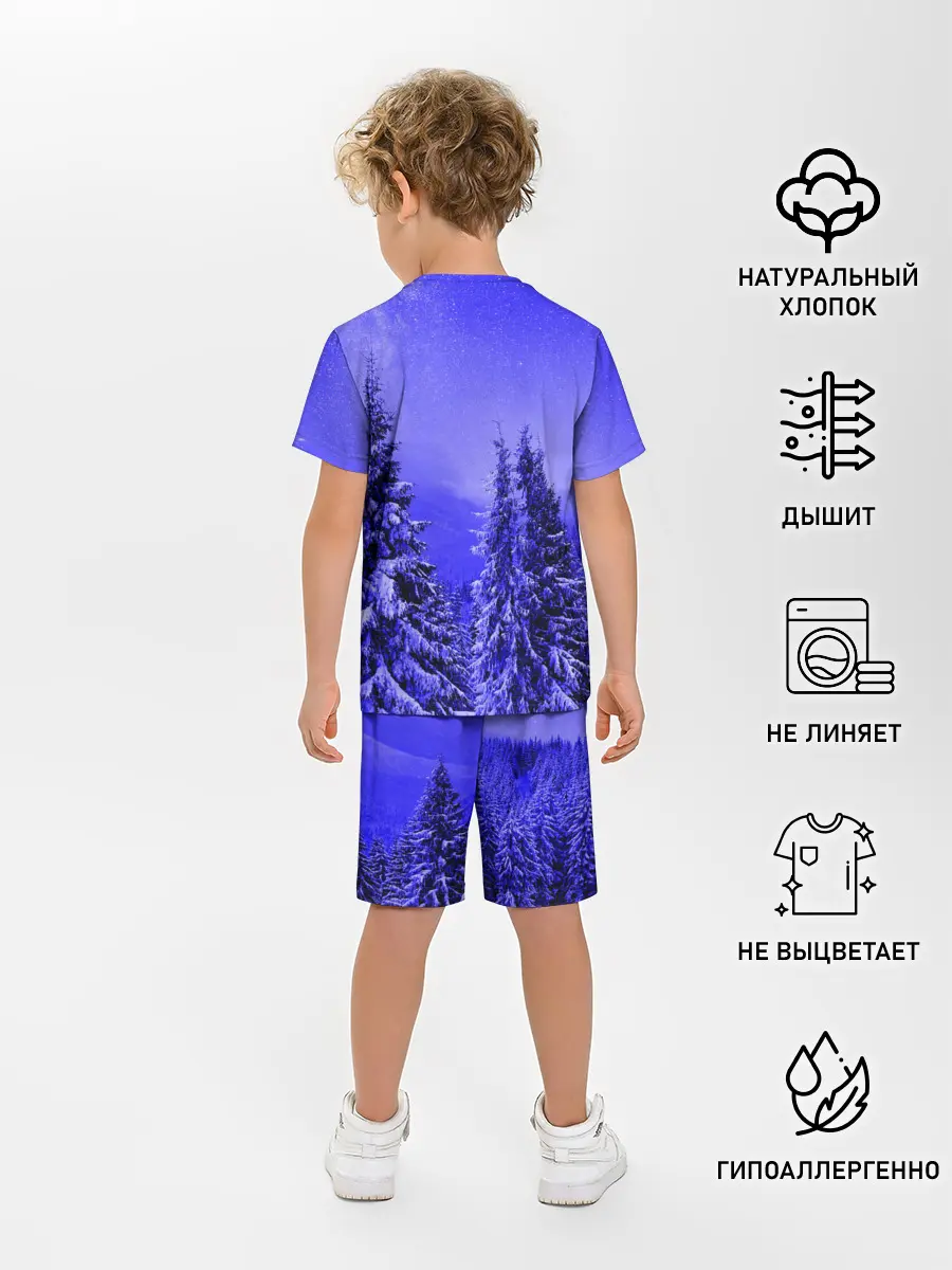 Детская пижама с шортами / Зимний лес