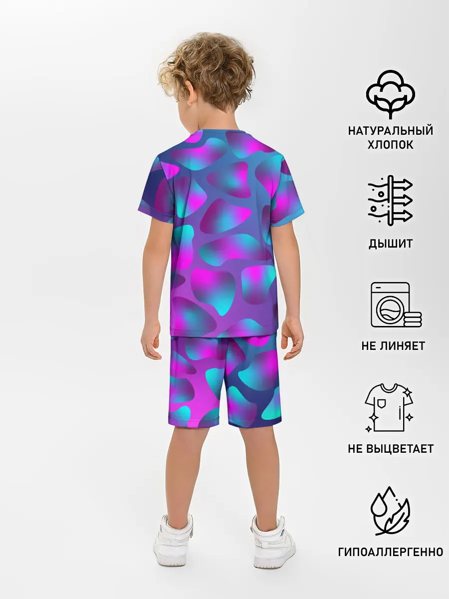 Детская пижама с шортами / Неоновые капли