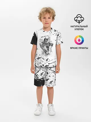 Детская пижама с шортами / KILLER QUEEN черные брызги