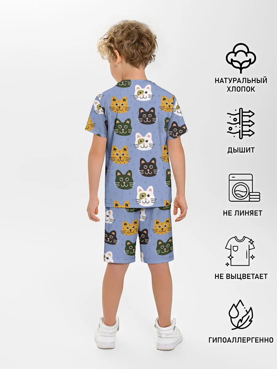 Детская пижама с шортами / Котики