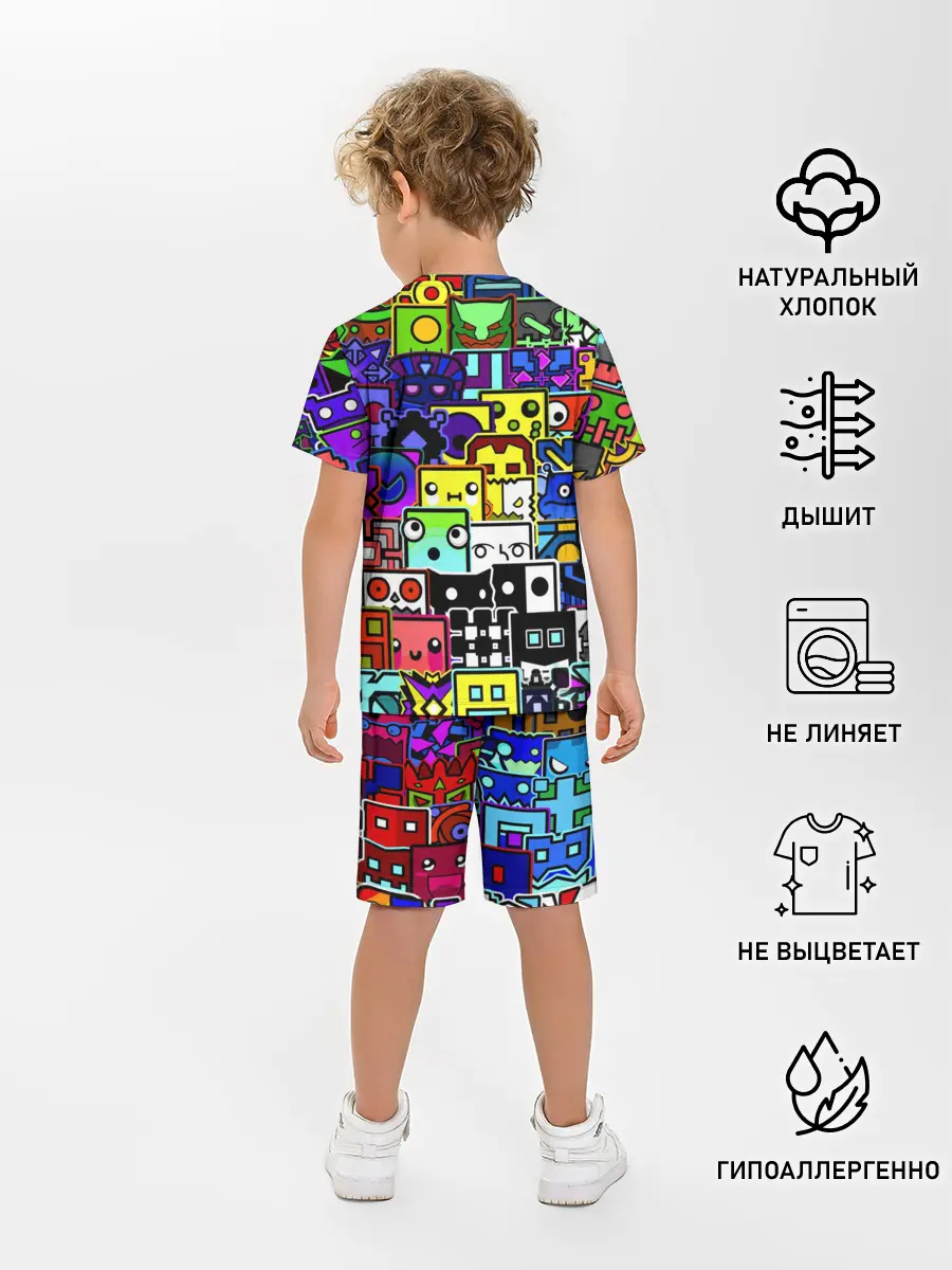 Детская пижама с шортами / GEOMETRY DASH ВСЕ СКИНЫ