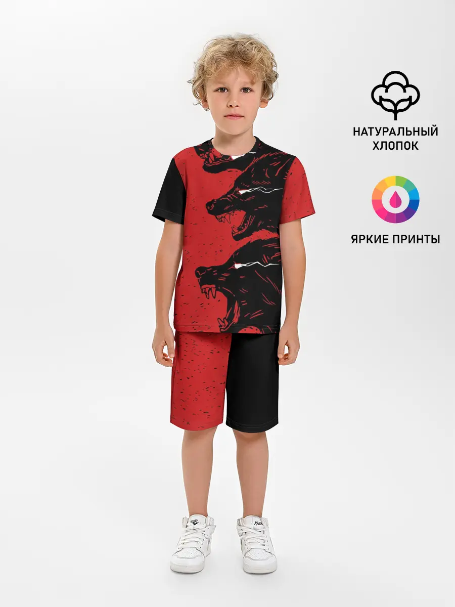 Детская пижама с шортами / Evil Wolves