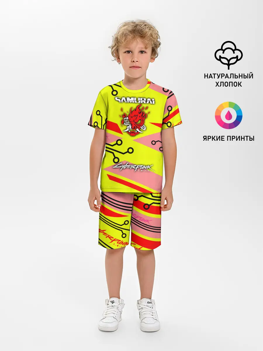 Детская пижама с шортами / Cyberpunk 2077 Киберматрица.