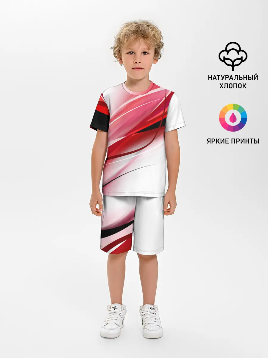 Детская пижама с шортами / Красная линия